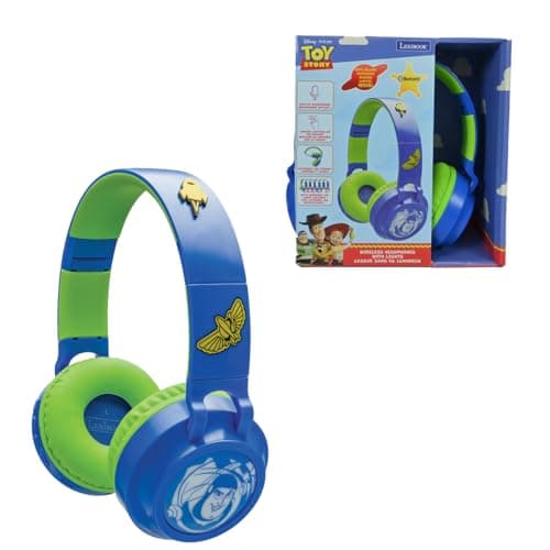 Image of LEXIBOOK, Toy Story, Foldable Bluetooth and Wired Headphones with a 3D Design from the Toy Story Universe with Volume Limitation, Blue, HPBT015TS