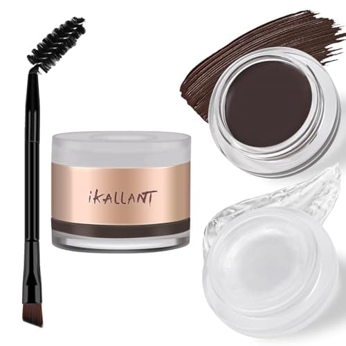 Image of KYDA Dark Brown Eyebrow Gel and Brow Styling Wax Set, 2-in-1 Tinted Eyebrow Makeup Gift Kit with Dual-Ended Brush, Professional Waterproof Smudge Proof Eyes Brow Pomade & Styling Duo-01