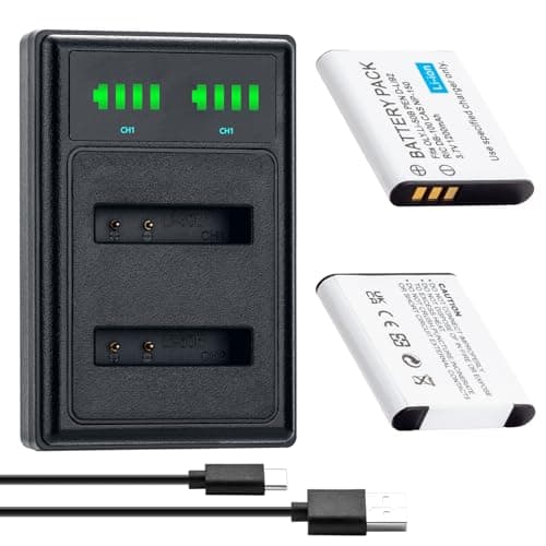 Image of BCMCZCDC 2Pcs Li-50B Battery and Charger for Olympus Tough TG-870 TG-850 TG-835 TG-830 iHS TG-820 iHS TG-810 TG-805 TG-630 iHS TG-610
