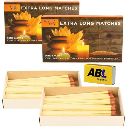 Image of Premium Bryant and May Extra Long Safety Matches (Pack of 2) + ABL Supplies Matchbox