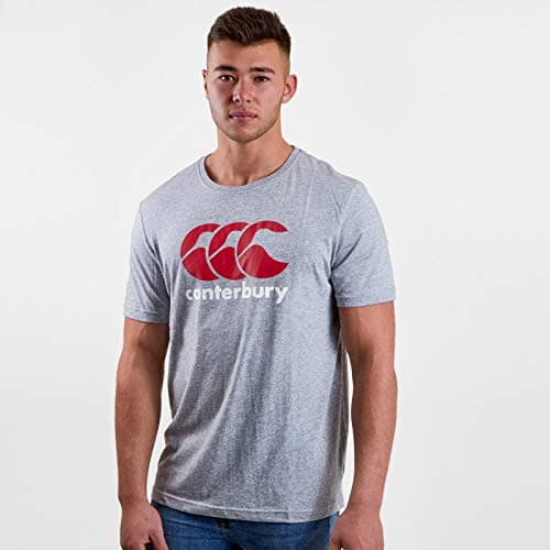 Image of Canterbury Men's CCC Logo Tee T-Shirt | Soft Cotton Blend Non-Technical T-Shirt, Classic Marl, M