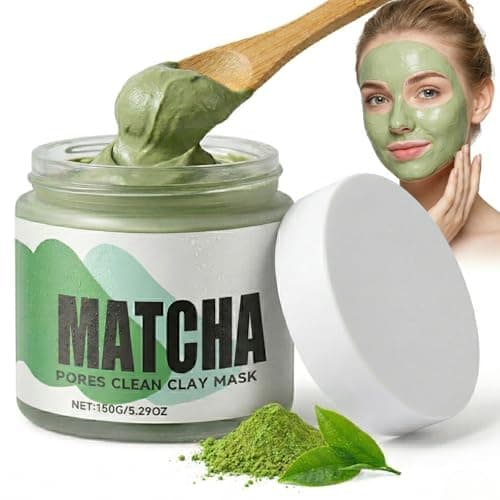 Image of Matcha Green Tea Clay Mask, Deep Cleansing Face Mask, Mud Mask, Pore Minimizer for Blackhead Removal & Oil Control, Smooths and Refines Skin Texture, Vegan Skincare for All Skin Types, 150g