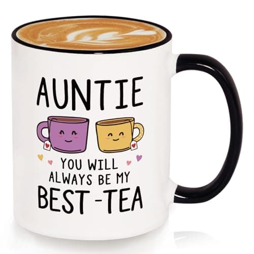 Image of GoMelley Auntie Gifts, Best Auntie Birthday Gifts, Best-Tea Gift for Aunties Mug, Aunties Christmas Mothers Day Gift from Nephew, 325ML