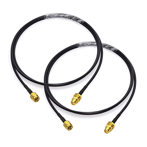 Image of Bingfu SMA Male to SMA Female Extension Cable Bulkhead Mount RG174 Antenna Extension Coaxial Cable 1m (2-Pack) for 4G LTE Router Gateway Modem Router Gateway SDR Dongle Receiver