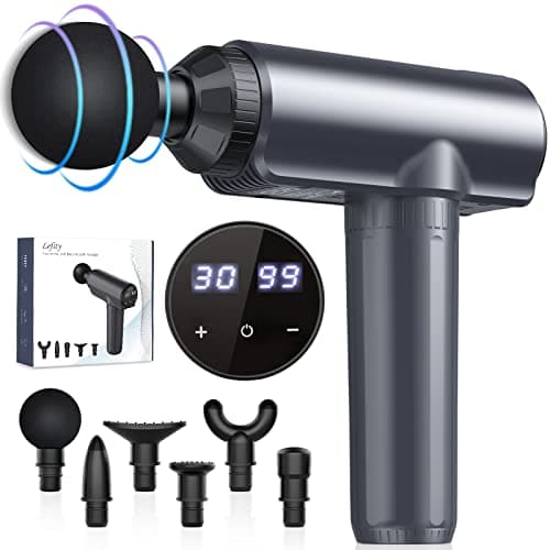 Image of Lefity Massage Gun,Massage Gun Deep Tissue,30 Speeds and 6 Massager Head 2600mAh Electric Handheld Muscle Massager with Type-C Charging for Muscle Pain Relief