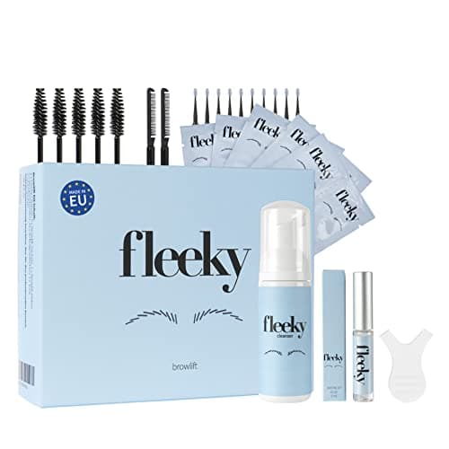 Image of Fleeky brow lamination kit Maxi – eyebrow lift for fluffy, defined shape – includes perm lotion, brush & glue – long-lasting home styling – eyebrow kit diy brow solution
