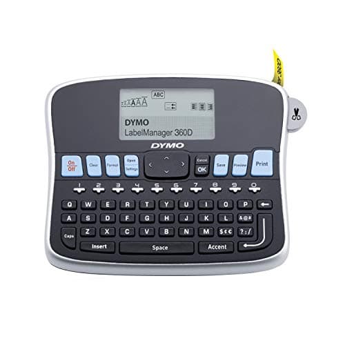Image of DYMO Desktop Label Maker LabelManager 360D Rechargeable Hand-Held Label Maker, Easy-to-Use, One-Touch Smart Keys, QWERTY Keyboard, Large Display, For Home & Office Organization