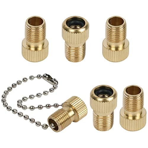 Image of Flintronic Brass Presta Valve Adapter, 6PCS Bike Pump Adapter, Schrader Valve Adapter for Bike-Gold