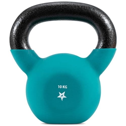 Image of Yes4All YCBQ Neoprene Coated Kettlebell Weights, Strength Training Kettlebells - 10KG Teal
