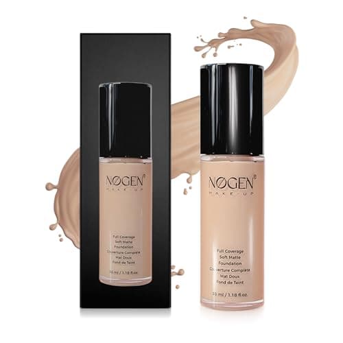 Image of NØGEN Foundation Full Coverage: Matte Long-Lasting Makeup for a Flawless Finish | Oil Control & Lightweight Blendable Foundation (N02 Nude, 35ml)