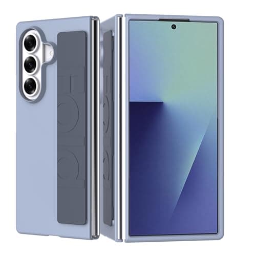 Image of WFTE for Samsung Galaxy Z Fold 7/Z Fold7 Case with Wrist Strap, Ultra Slim Thin Fit Lightweight PC Hard Cover | Anti-Slip Shockproof Protective Case for Samsung Fold 7,Blue(2025)
