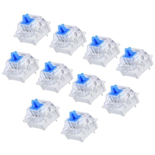 Image of 10 Pcs Cherry MX Blue Switch Replacement, Gateron patch switch Blue Switches Mechanical Keyboard Switches Replacement Key Switches 3Pins Keyboard Dedicated Shaft Body for Mechanical Gaming Keyboard