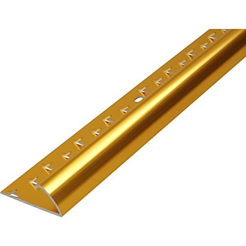 Image of Carpet to Vinyl/Lino Gold Door Bar Single Edge - Gold Metal Threshold Trim Strip | 0.9m Length | Ideal for Doorways | Easy-Fit Cover Strip