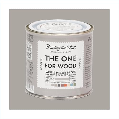 Image of The One for Wood Paint & Primer 250ml Grey No. 8 Hide & Seek | Semi Matt Finish, Bio-Based & VOC-Free Formula for Wooden Furniture & Surfaces | Durable & Easy Indoor Home Decorating