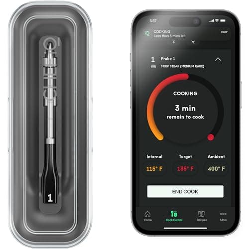 Image of CHEF iQ Sense Smart Wireless Meat Thermometer with Ultra-Thin Probe, Unlimited Range Bluetooth Meat Thermometer, Remote Monitoring of BBQ Grill, Oven, Smoker, Air Fryer