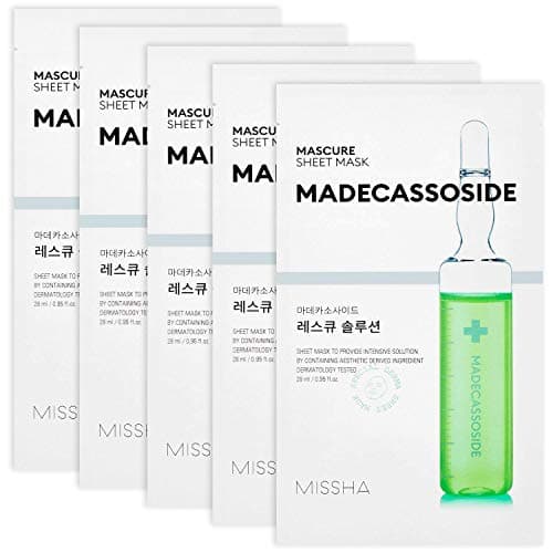 Image of MISSHA - Missha Mascure Rescue Solution Sheet Mask with Madecassoside | For Sensitive and Damaged Skin | Soothing and Repairing | With Centella Asiatica Extract, 1 Unit