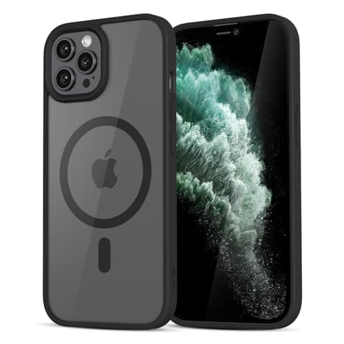 Image of LoeoeL for iPhone 11 Pro Max Case Clear Mag Safe, Ultra Thin Slim Cover Magnetic Compatible with Magsafe Phone Case for Women Men Girl, Cute Soft TPU Silicone & Transparent Hard Plastic, Black