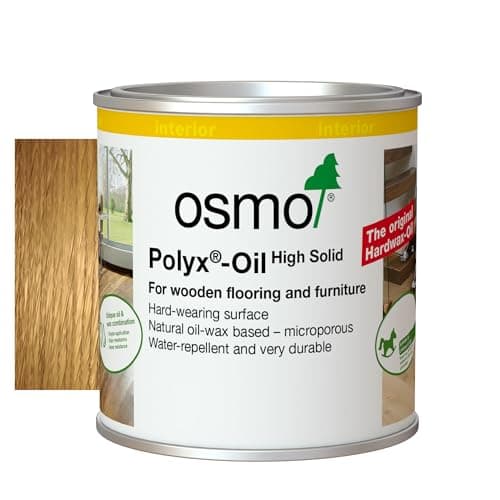 Image of Osmo Polyx®-Oil - Hard Wax Oil 3032, Clear Satin, 0.375L - Durable Wood Oil for Wooden Furniture, Water-Resistant Floor Wax, Wood Treatment & Wood Finish - Ideal for Oak, Pine, Spruce, Beech & More