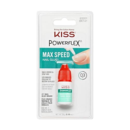 Image of KISS Powerflex Max Speed Fake Nail Glue, Flex Formula for Ultra Hold of False Nails, Instantly Repairs Breaks and Tears, Packaging may vary