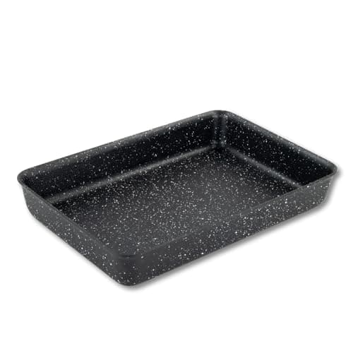 Image of Scoville Xtra 30cm Deep Baking Tray, Non Stick Baking Tray, NEVERSTICK Coated, Small Roasting Tray for Oven, Perfect for Brownies, Oven Safe to 260°C, Flake & PFOA Free, Aluminium, Black