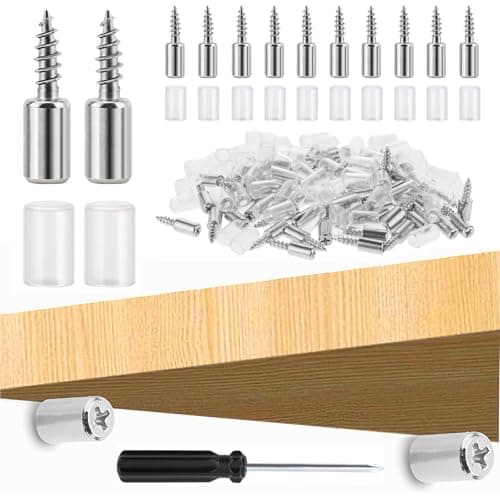 Image of 40 PCS Shelf Support Pegs, Shelf Pins, Shelf Support Pins 7mm Studs Self-Tapping Cupboard Shelf Pegs with Screwdriver, Shelf Pegs for Furniture Cabinets, Wardrobes, Bookshelves, Wine Coolers