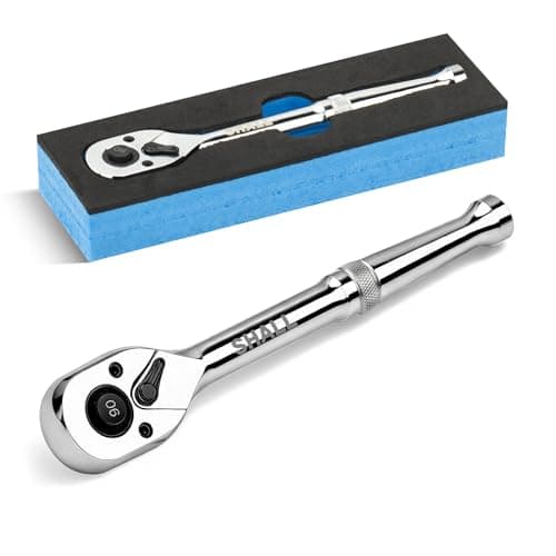 Image of Shall 1/4" Drive 90-Tooth Ratchet Wrench Quick Release & Reversible | High-Torque Socket Spinner | Seamless Ratcheting for Vehicle Maintenance