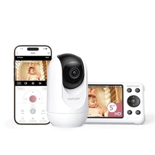 Image of momcozy Smart WiFi Baby Monitor – 1080P HD Screen, Motion & Cry Alerts, Night Vision, Safe Zone & Temperature Monitoring, 2-Way Talk, App & Parent Unit Access, Wall-Mountable