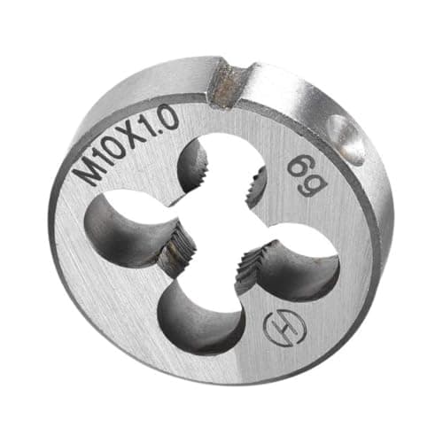 Image of TA-VIGOR 1pc M10 x 1.0 Metric Adjustable Threading Die, Alloy Tool Steel Right Hand Round Die for Processing, Correcting or Cleaning External Threads (Metal, Plastic)