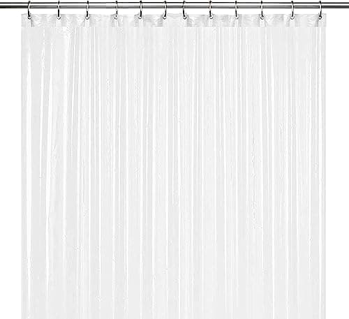 Image of LiBa Frosted Shower Curtain Liner, PEVA 8G Waterproof Wet Room Bathroom Heavy Duty Shower Curtain, Anti Mould Mildew Resistant, Washable and Easy Dry, 183 x 183cm(72 x 72 inch)