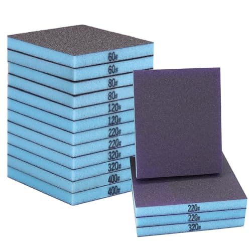 Image of ZephyrCraft 12 Pcs Sanding Sponges, 100x120mm 60-400 Grit Sanding Blocks, Wet and Dry Reusable Sanding Block, Sanding Blocks for Wood, Crafts, Drywall, Metal, Blue