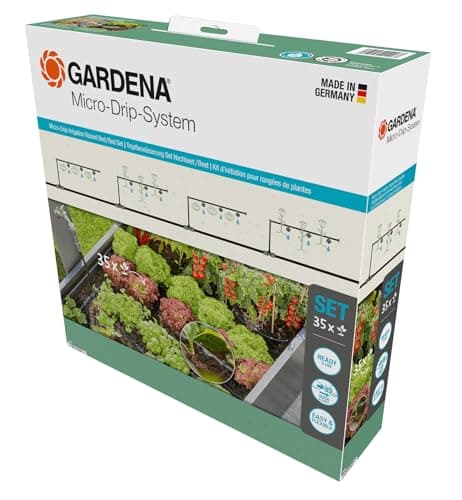 Image of Gardena Micro-Drip-System Drip Irrigation Set Raised Bed/Bed (35 plants): Starter set, ready to use, water-saving irrigation system, simple & flexible connection technology (13455-20)