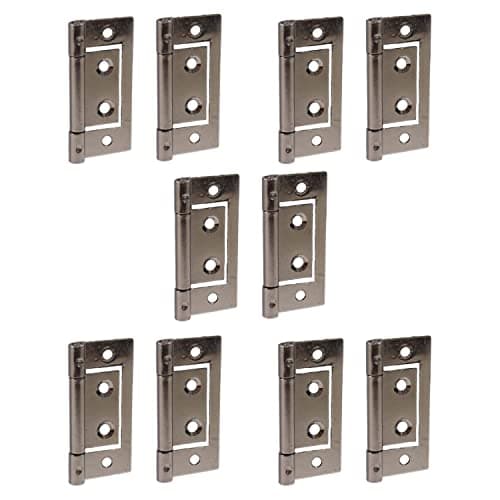 Image of Florentine Bronze Plated Heavy Duty Flush Hinges 50mm/2-Inch for Internal External Doors Cupboards Cabinets Dresser Wardrobes Pack of 10