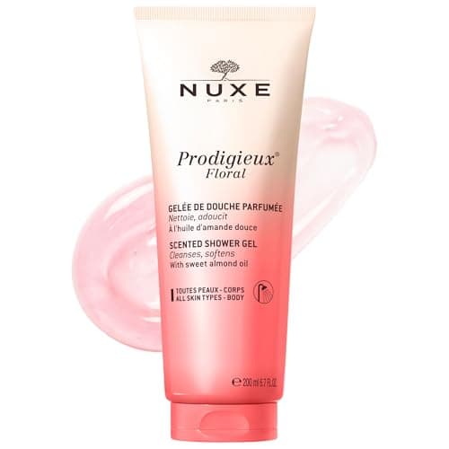 Image of Nuxe Prodigieux Floral Scented Shower Gel 200 ml - Softening Shower Gel, With Sweet Almond Oil & Delicate Floral Scent, Leaves Skin Clean, Soft & Fragranced, Vegan Formula