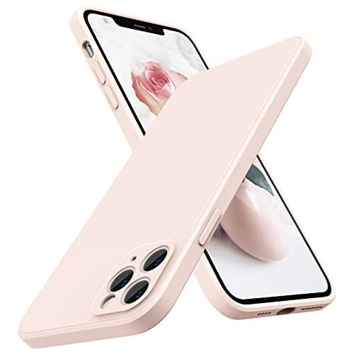 Image of SURPHY iPhone 11 Pro Max Silicone Case, Flat Edge, Light Pink, 6.5 Inch, Slim, Thin, Protective, 365 Days Free Replacement