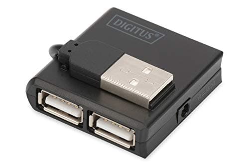 Image of DIGITUS DA-70217 - USB Hub - 4-Port USB 2.0 Type A - Data transfer up to 480 Mbit/s - Compact & lightweight design - Plug-and-play - Compatible with PC, Notebook & Mac - Black