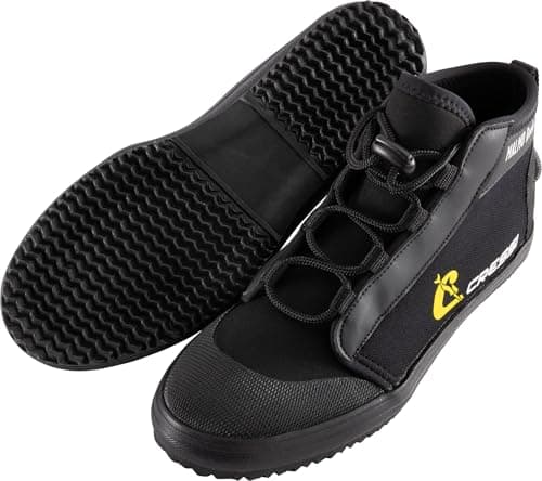 Image of Cressi Malmo Rock Boots 3mm M - 3mm Black Neoprene Unisex Boots with Total Grip Hard Sole Maximum Protection for Diving and Various Water Activities, M