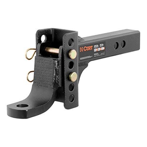 Image of CURT 45901 Adjustable Trailer Hitch Ball Mount, 2-Inch Receiver, 6-3/4-Inch Drop, 1-Inch Hole, 6,000 lbs, CARBIDE BLACK POWDER COAT