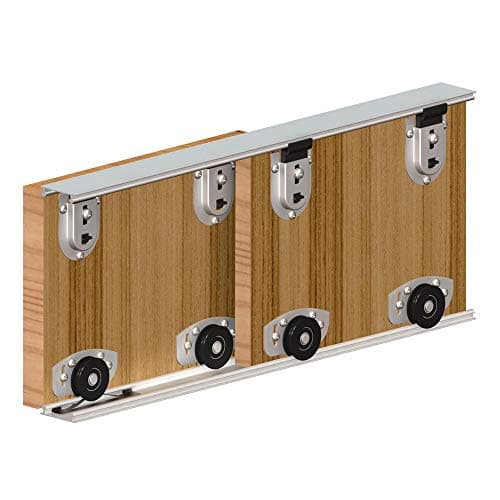 Image of Ares 2 1200mm Internal Wardrobe Track Sliding Roller Door Gear - 2 Panel Kit