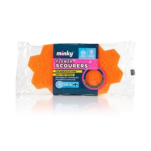 Image of Minky Flower Scourer, Dish Sponge for Washing up, Non Scratch Sponges, Cleaning Scourer, Cleaning Products, Household Supplies, Washing Up Sponge