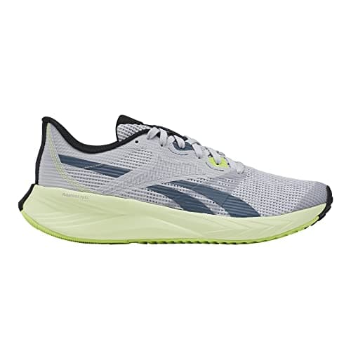Image of Reebok Unisex Energen Tech Plus Sneaker, Solid Grey Hoops Blue Laser Lime, 10 UK Men/ 8.5 UK Women