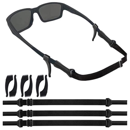 Image of UoQo 3Pcs Adjustable Glasses Strap, Non-Slip Sports Glasses Holder Elastic Silicone Sunglasses Strap No Tail Sunglasses Holder Neck Lanyard Cord Eyewear Retainer for Men Women Teenagers