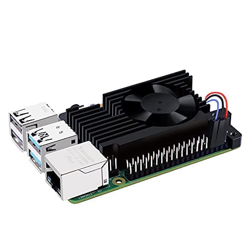 Image of GeeekPi Raspberry Pi 4 Armor Lite Heatsink with PWM Fan, Raspberry Pi Aluminum Heatsink Cooling Kit With Fan Speed Control for Raspberry Pi 4 Model B