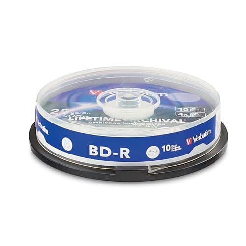 Image of Verbatim M-Disc BD-R - Blu-ray Disc 25 GB, 4x Burning Speed, Durable Blu-ray Disc, 10-Pack Spindle
