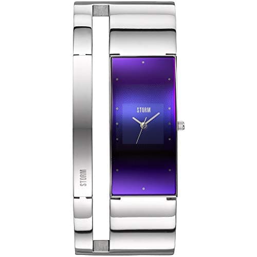 Image of STORM ALVARA (Lazer Blue) Unique Women's Bangle Watch with a Cut Out Design and easilink Fastening