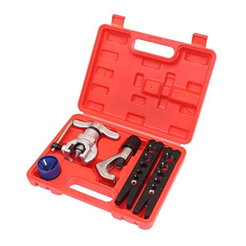 Image of KATSU Metric and Imperial Flaring Tool Kit 4Pcs Set for Cu-Al Pipe + Tube Cutter + Reamer 371216