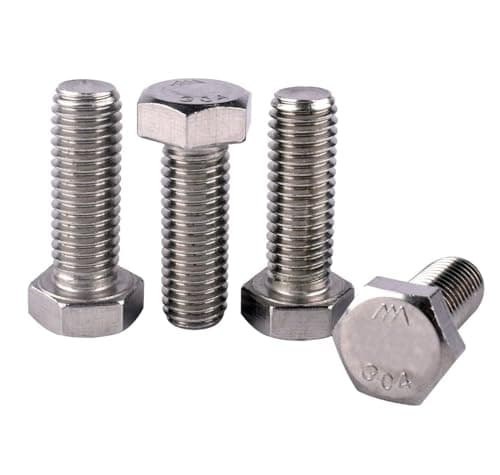 Image of KOSJETHAS 1/4-20 x 2-1/4" Hex Head Screw Bolt, Fully Threaded, 304 Stainless Steel 18-8, External Hex Drive, Coarse Thread UNC, Pack of 10