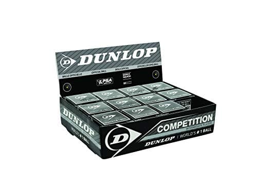 Image of Dunlop Squash Balls Competition Yellow, 12 Balls, for Beginners and Advanced Players – Slow Speed