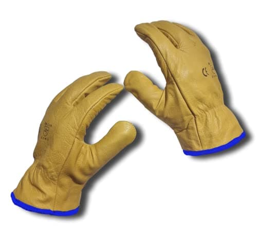 Image of LLB Premium Fleece Lined Yellow Leather Winter Thermal Cold Work Gloves PPE HGV Lorry One Pair Large L 9