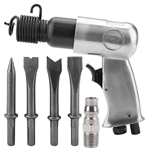 Image of Air Hammer Chisel Set, 150mm Pneumatic Hammer Kit Industrial Heavy Duty Air Hammer Chisel Breaker Plus Chisels, for Stone Concrete Brick Wall Power Tools Accessory