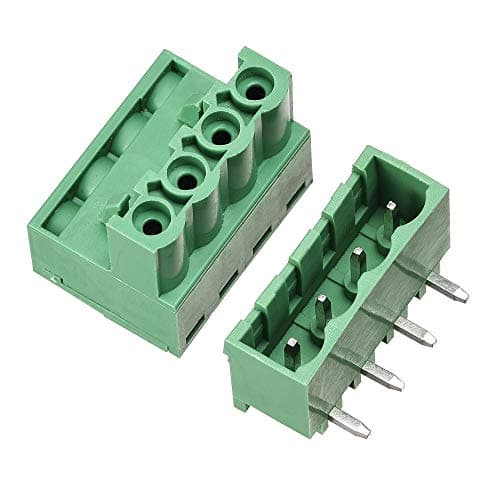 Image of sourcing map 4-Pin 5.08mm Pitch Right Angle PCB Screw Terminal Block Connector 5 Sets